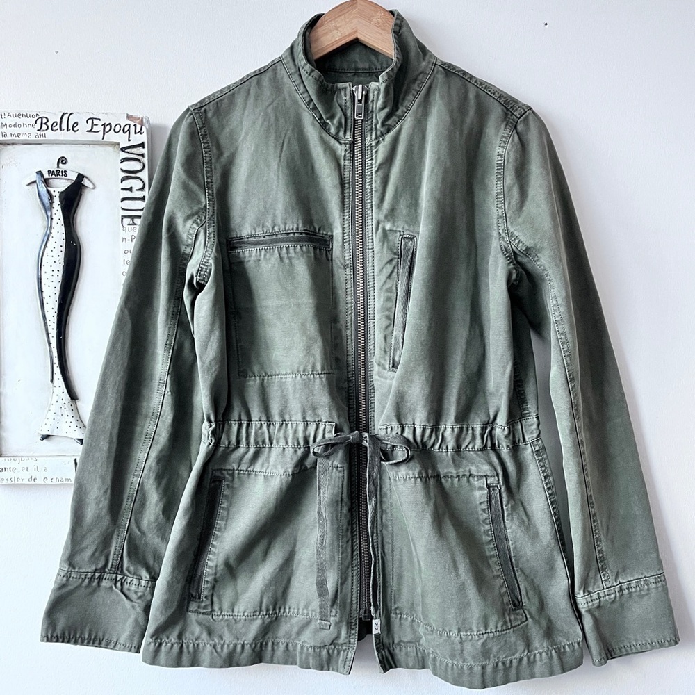 Melrose And Market Casual Green Cotton Utility Women’s Jacket Size S